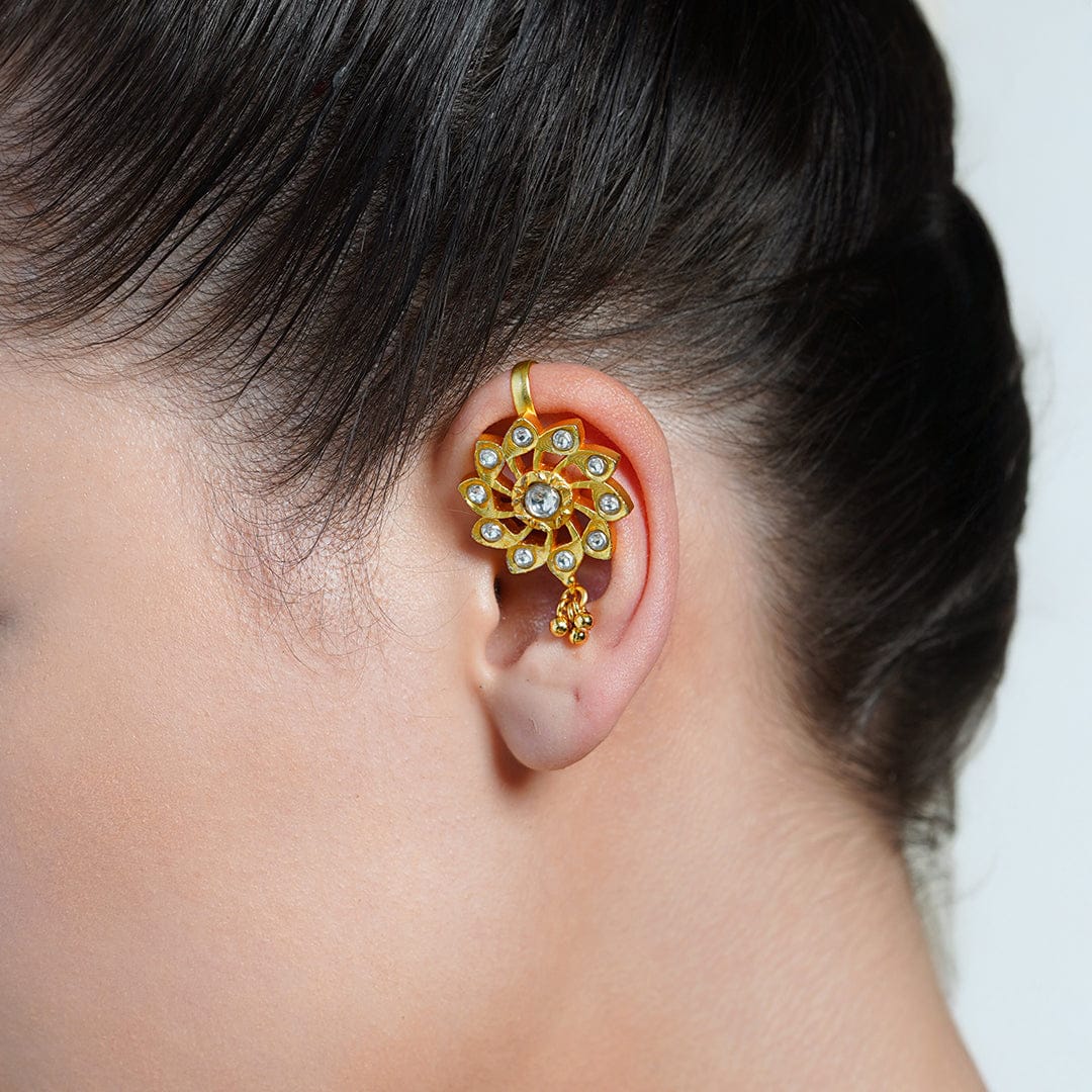 Sunburst Gold Ear Cuff Earrings