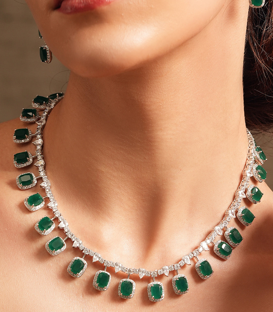 Diamond Necklace Above 10 Lakhs Emerald Cut Lab-Grown Diamond