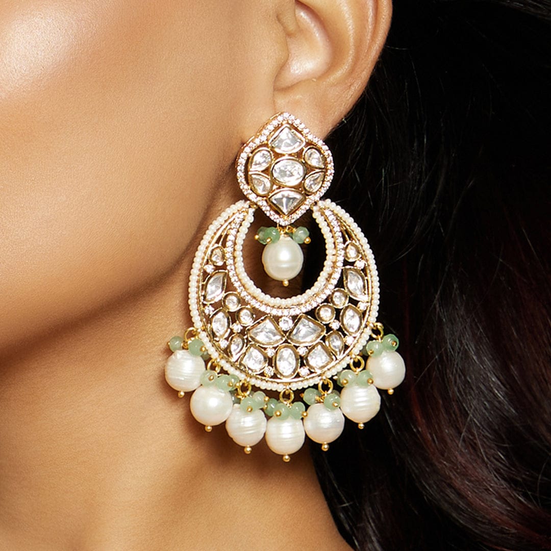 Royal Kundan Polki Chand Baali Earring