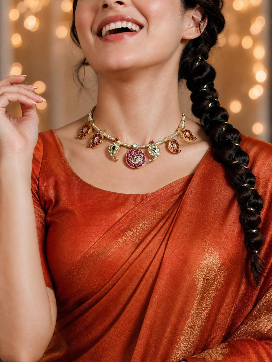 Peacock Charm Necklace Set