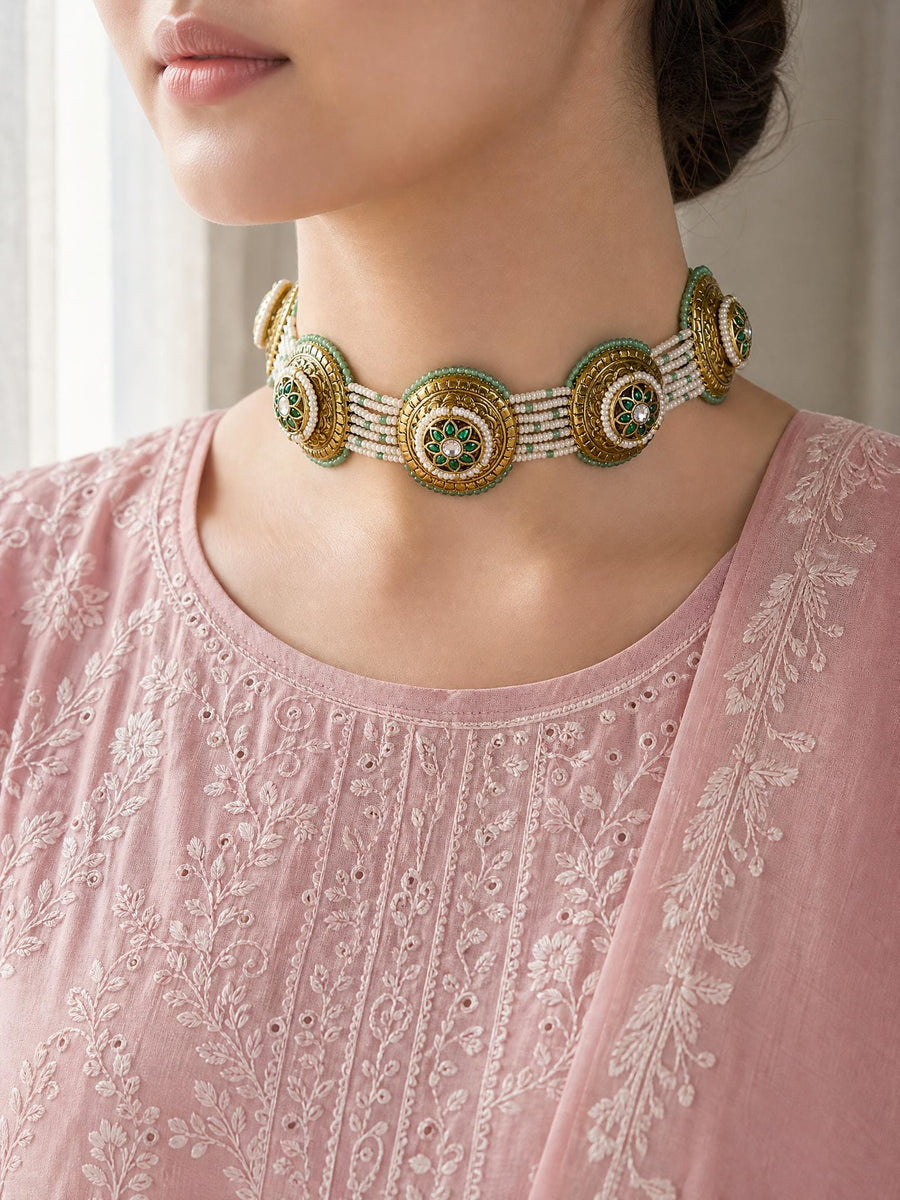 Emerald Bloom choker Necklace
