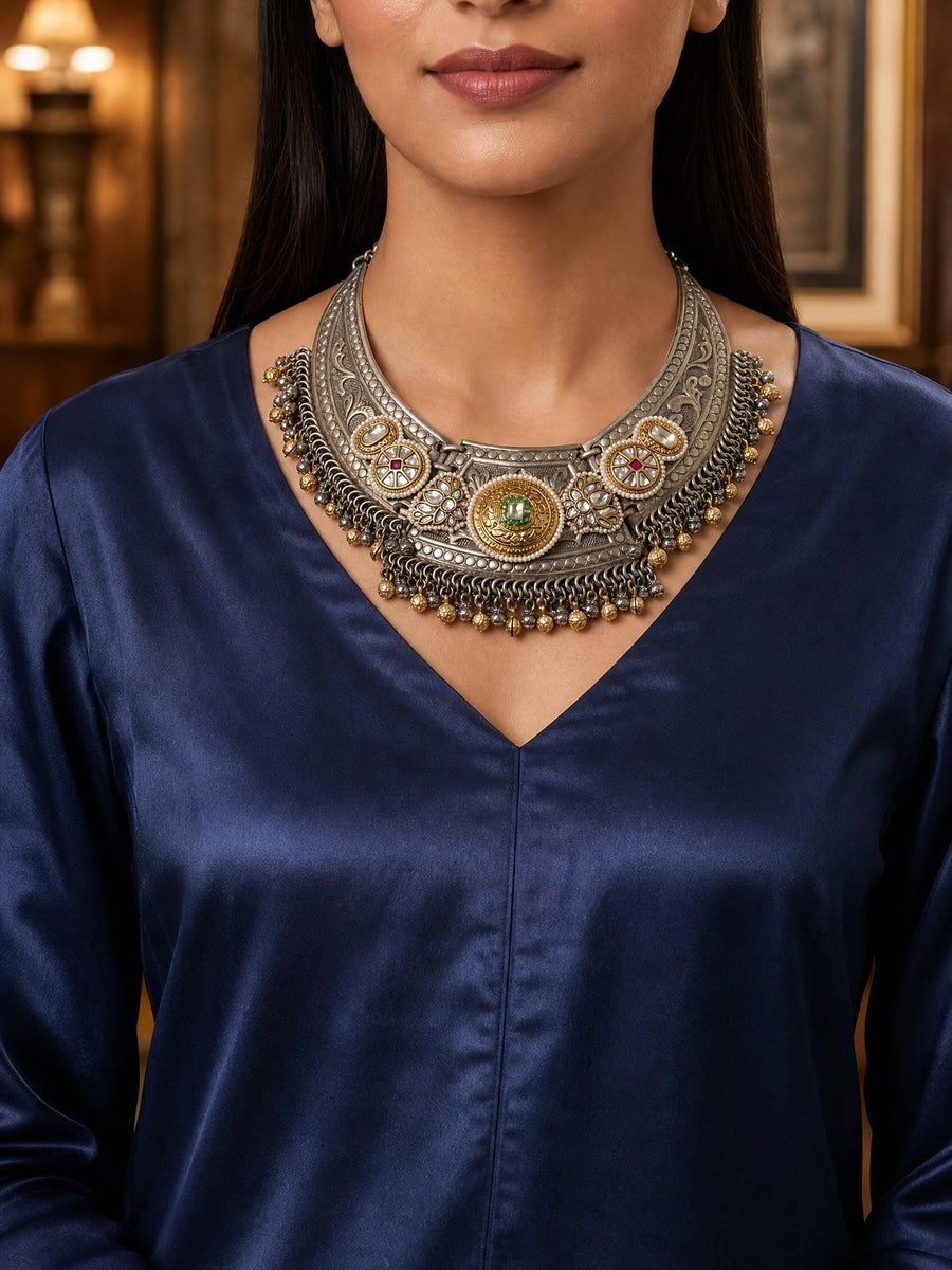 Kavelya Oxidised Necklace