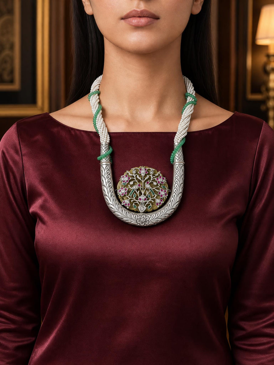 Elavira Oxidised Necklace