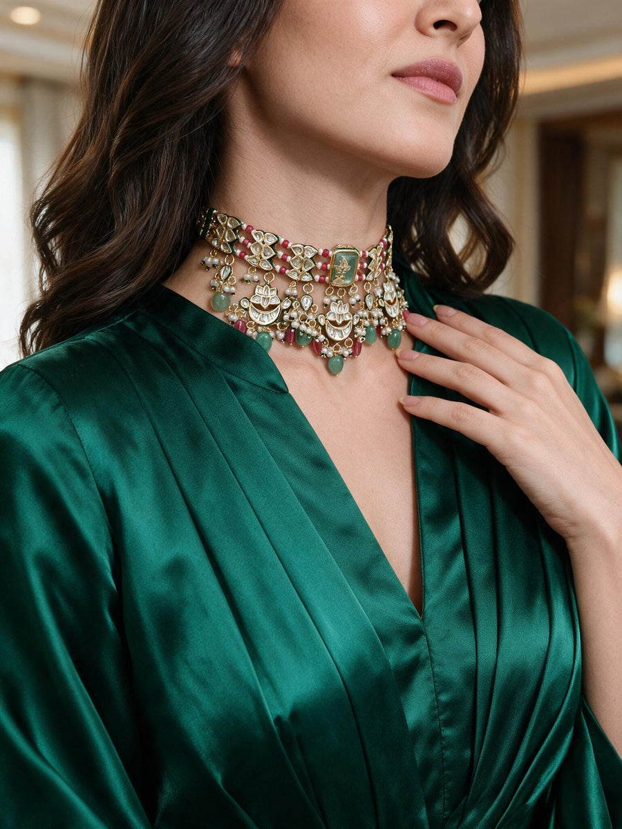 Crescent Multicolour Necklace Set