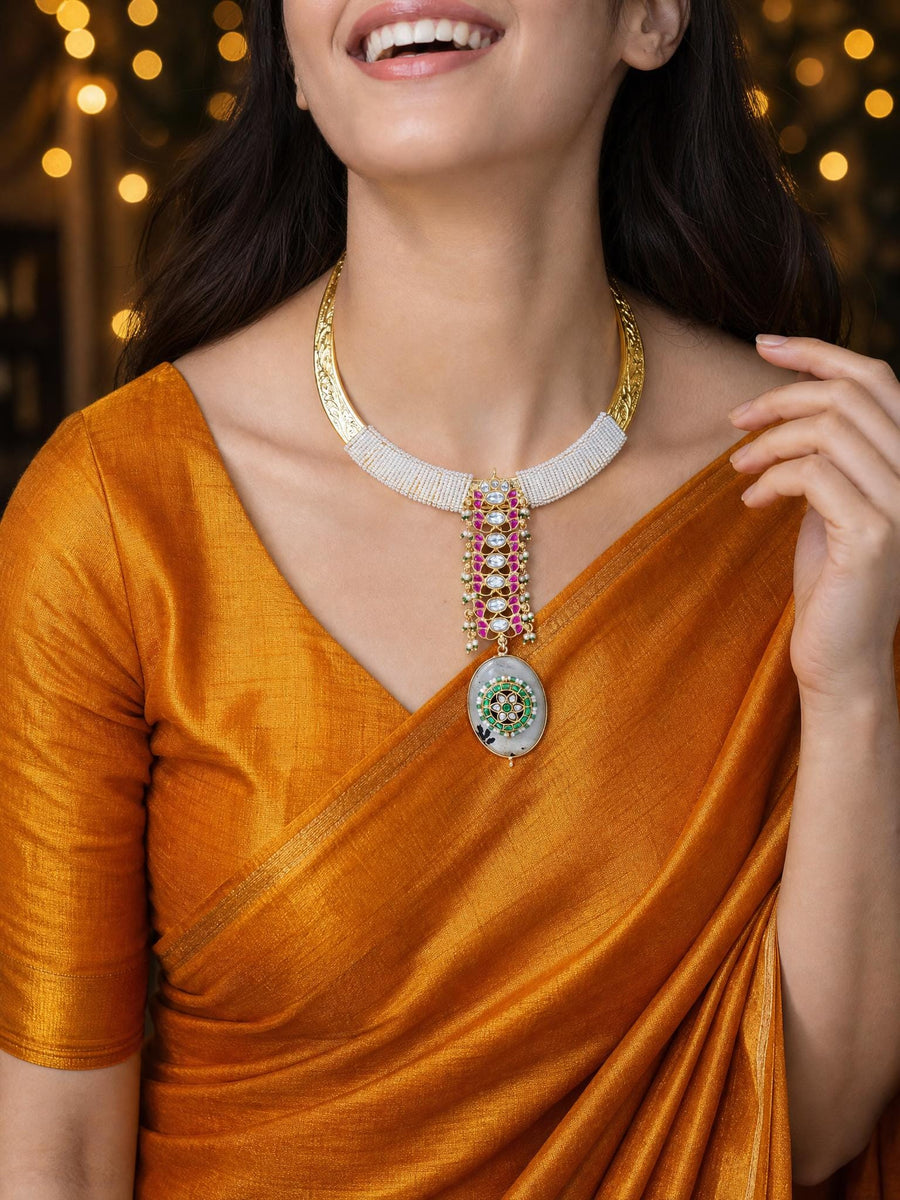 Petite Bead & Ruby Necklace