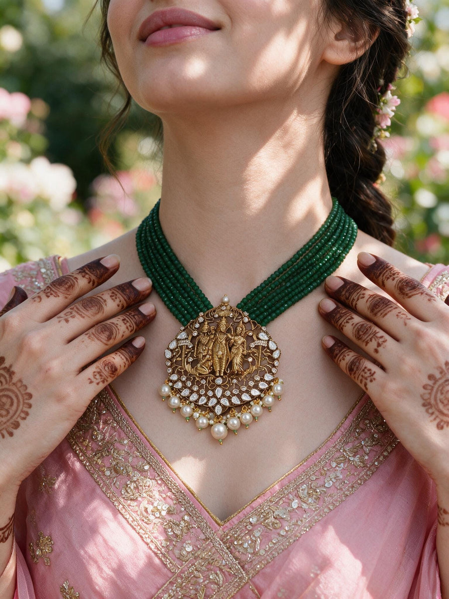 Emerald Dome Temple Necklace Set