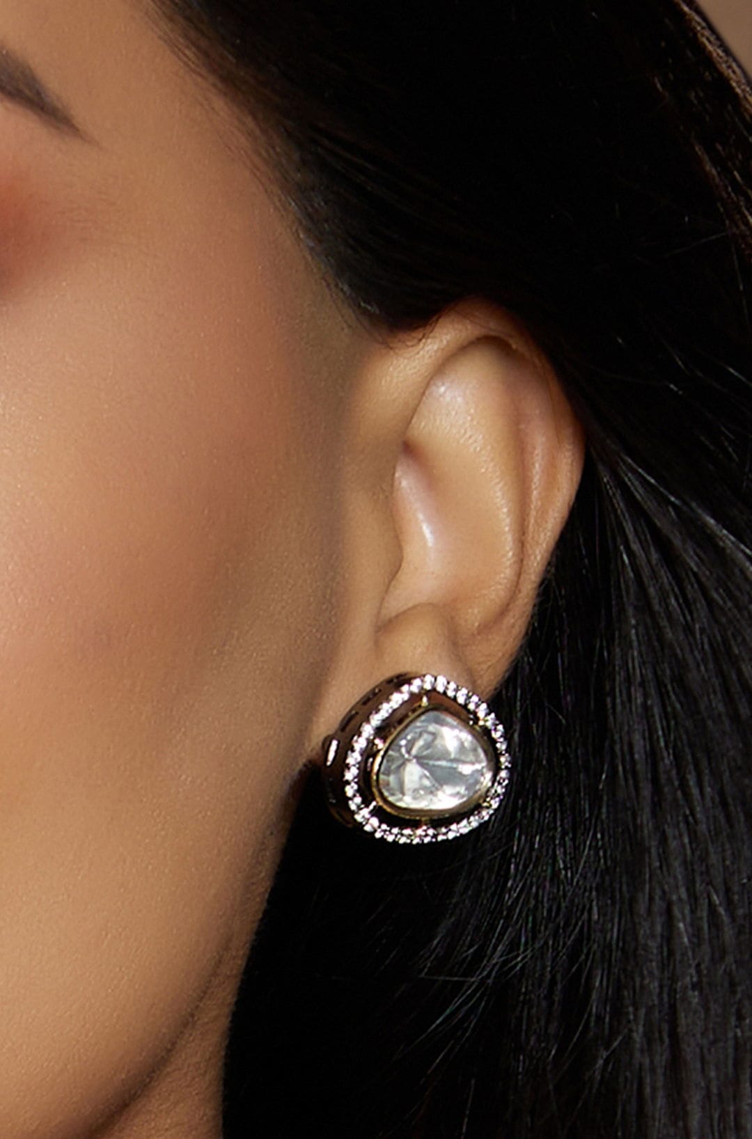 Antique Kundan Polki Studs - Joules by Radhika 