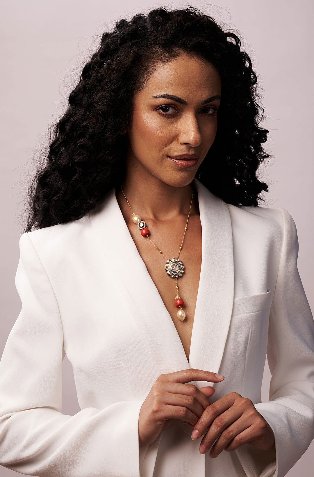 Antique Polki Coral Necklace - Joules by Radhika 