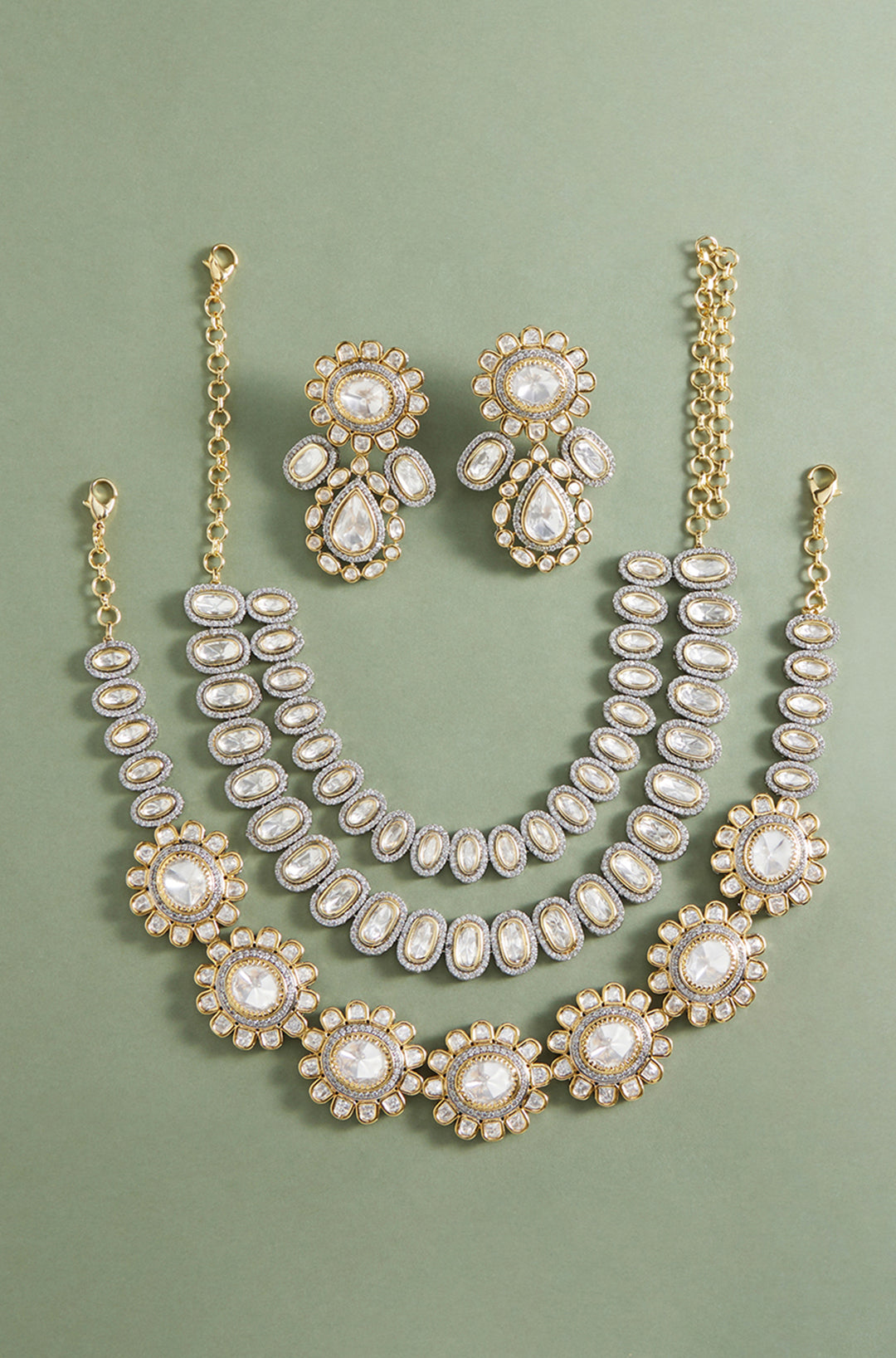 Load image into Gallery viewer, 2 in 1 Polki Bridal Necklace Set
