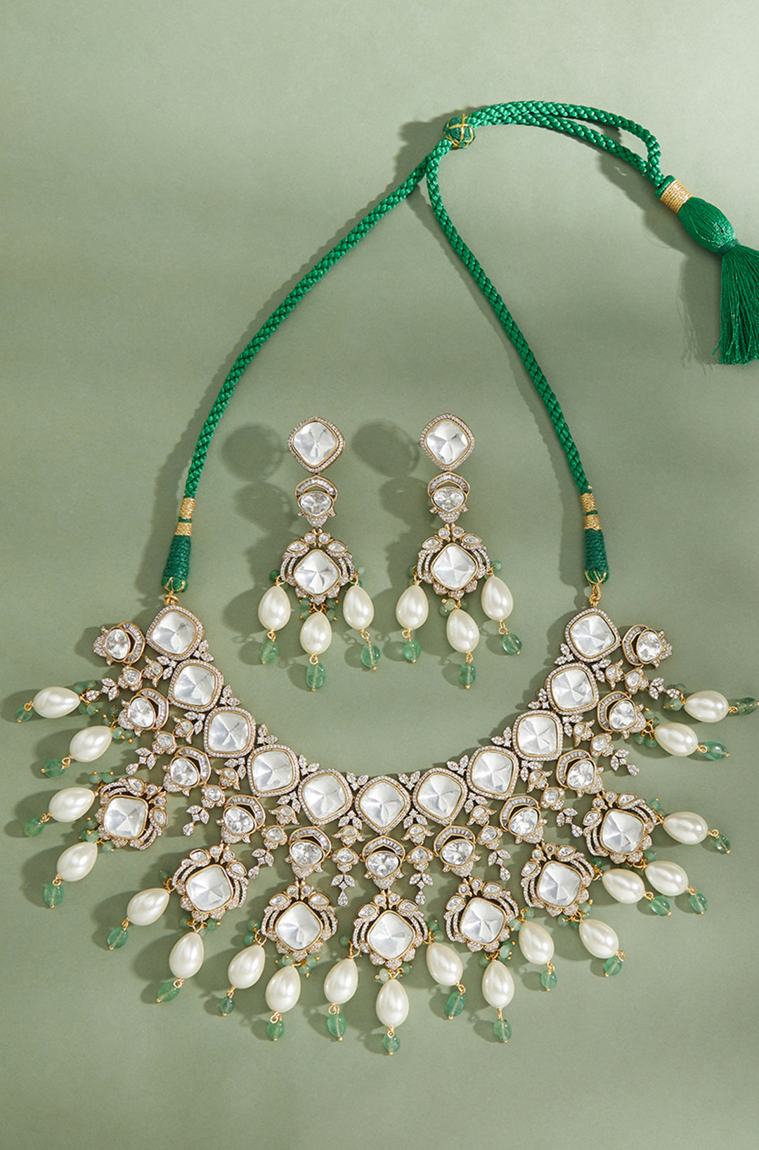 Bridal Necklace Set With Pearl Drops