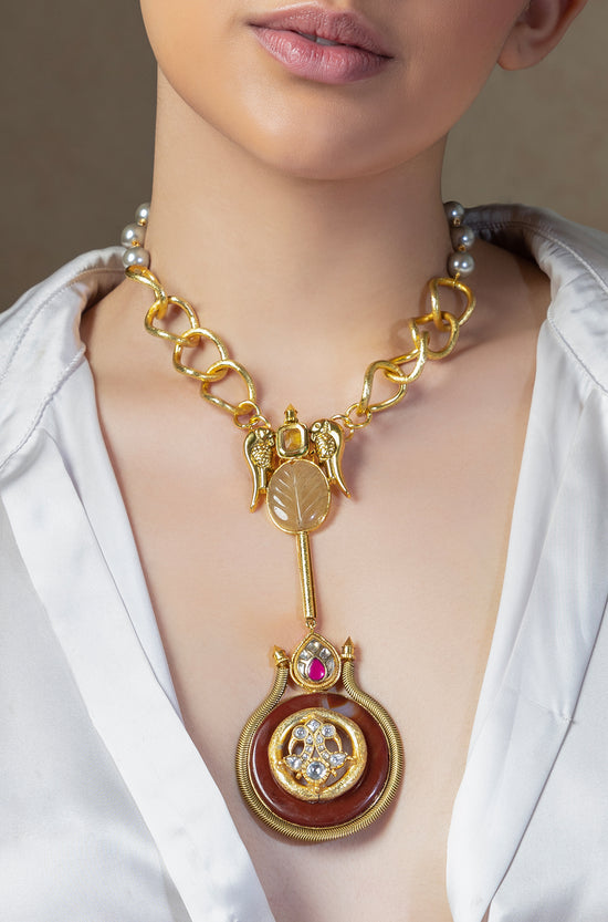 Load image into Gallery viewer, Gold Tone Bespoke Pendant Necklace
