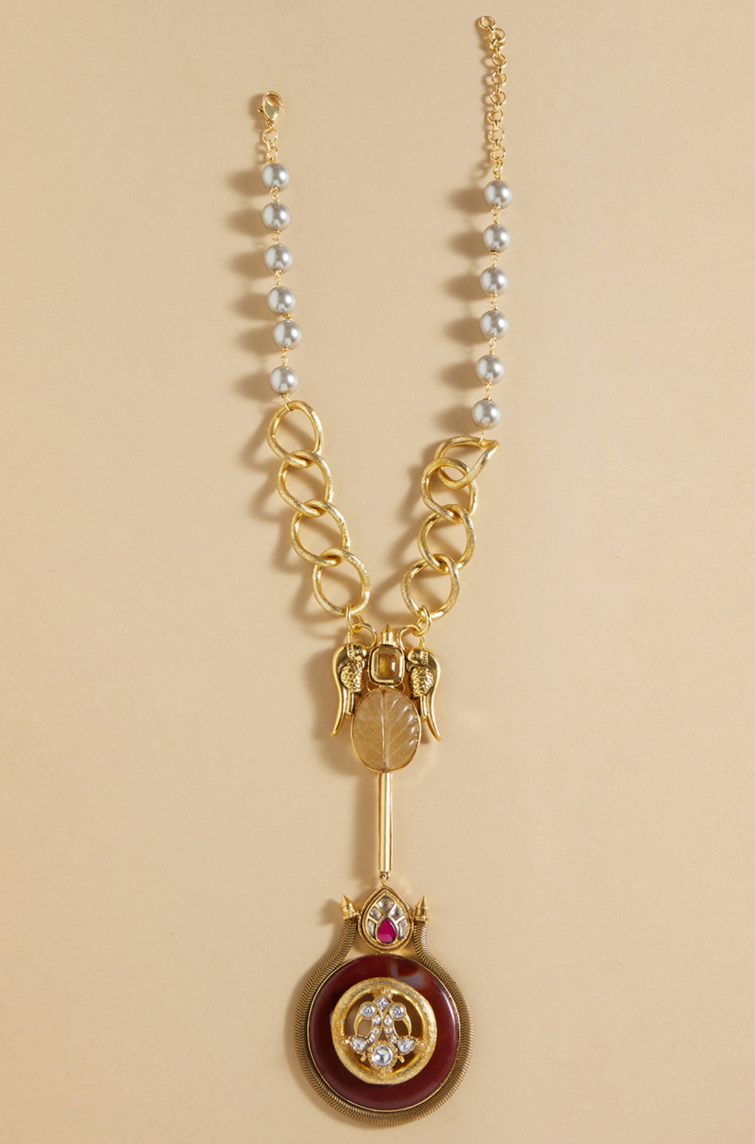 Gold Tone Bespoke Pendant Necklace