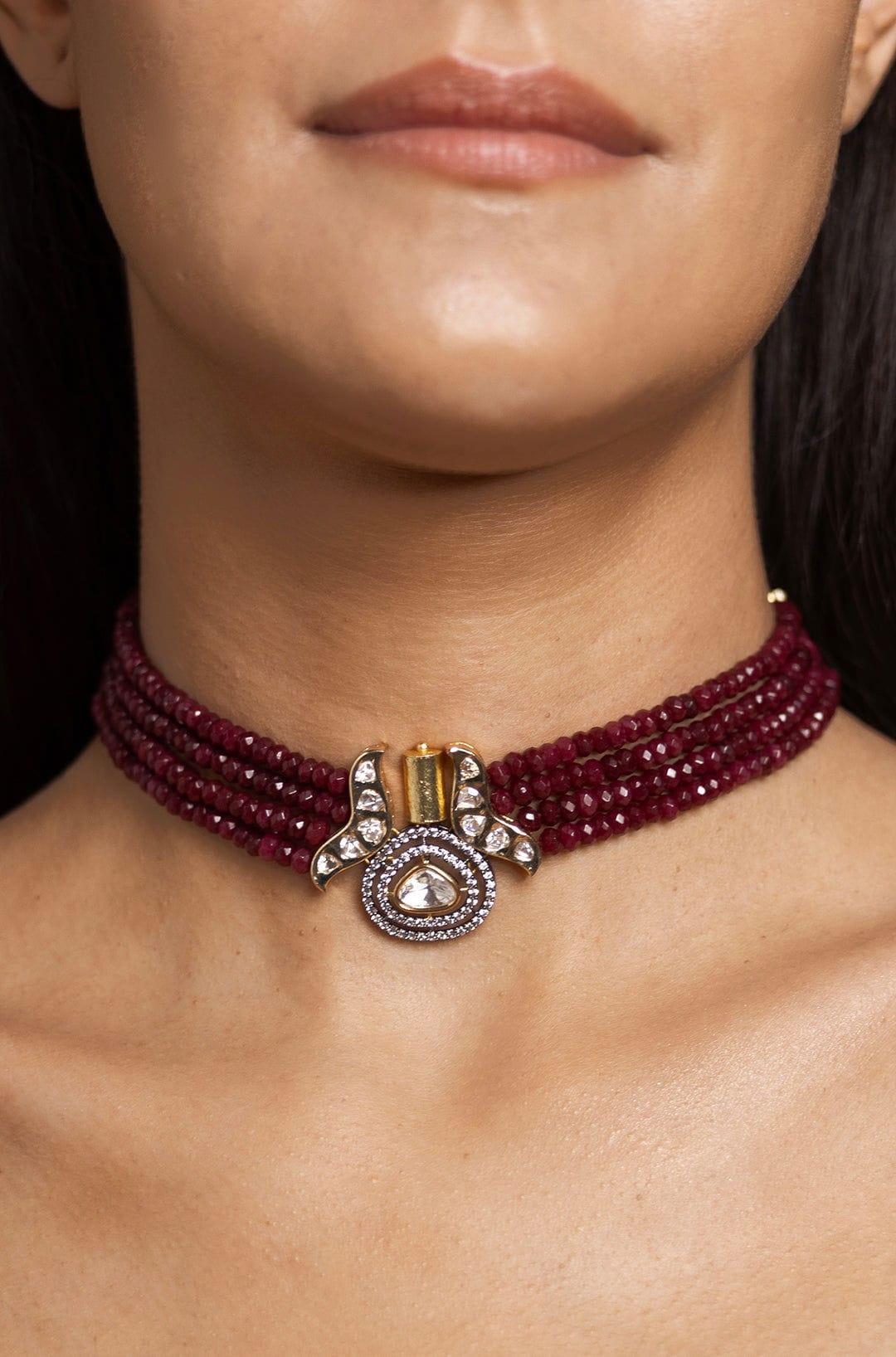 Bold Red Choker - Joules by Radhika 