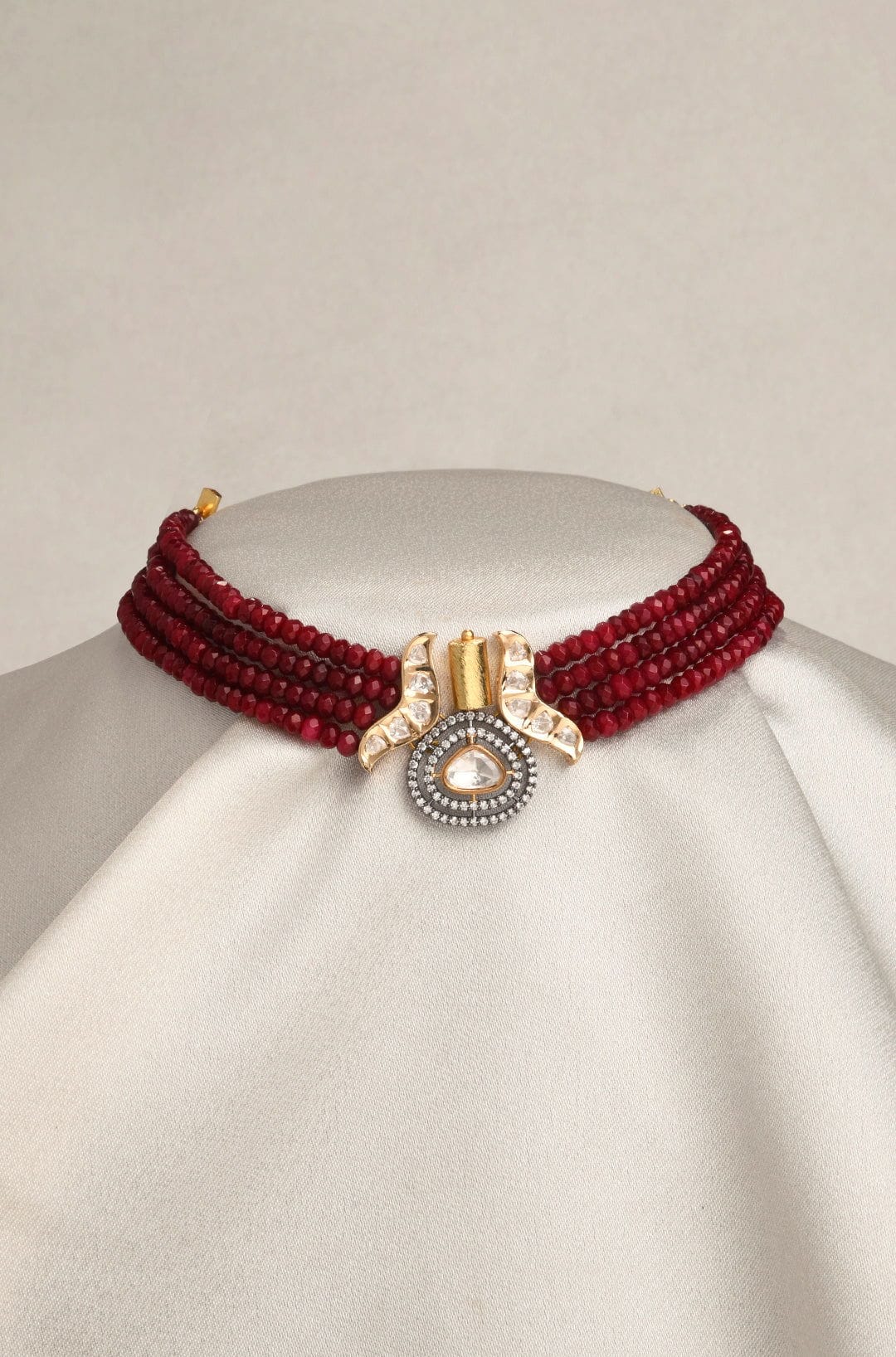 Bold Red Choker - Joules by Radhika 