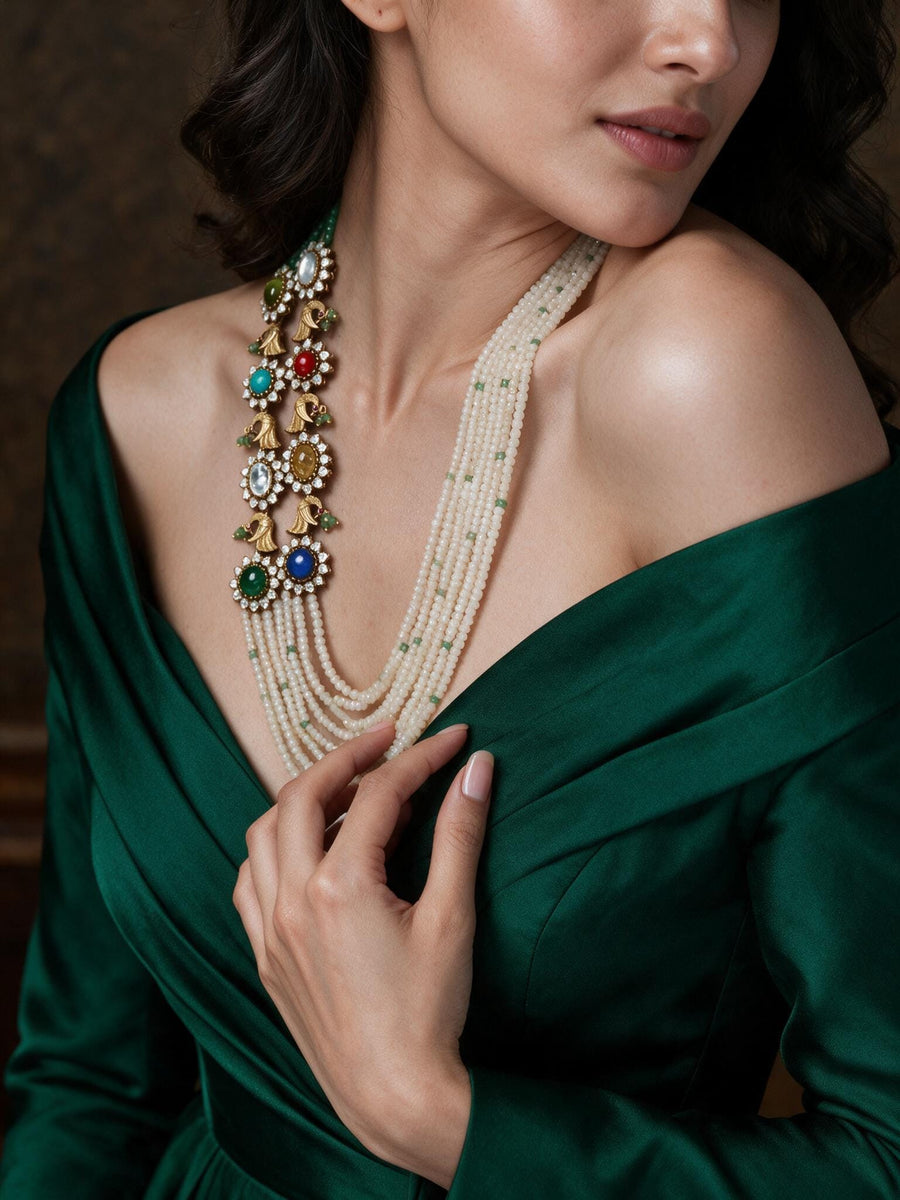 Navratna Layered Necklace Set