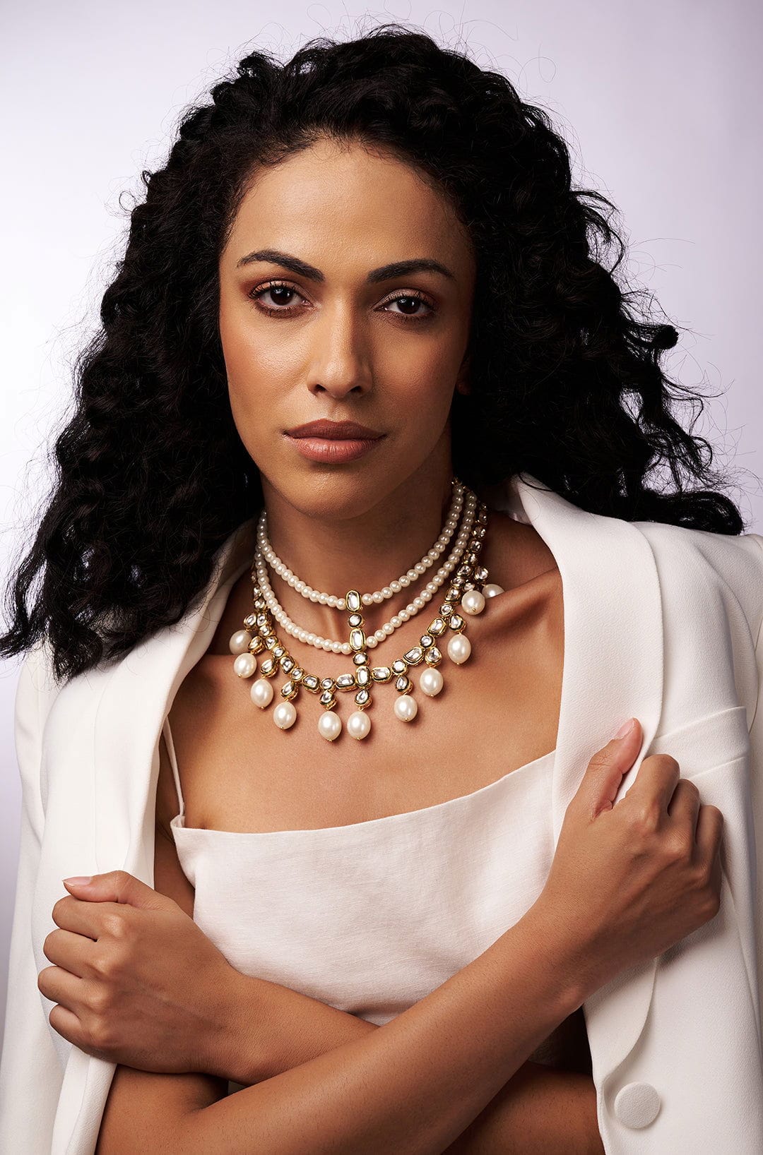 Classic Pearl Necklace With Polki - Joules by Radhika 