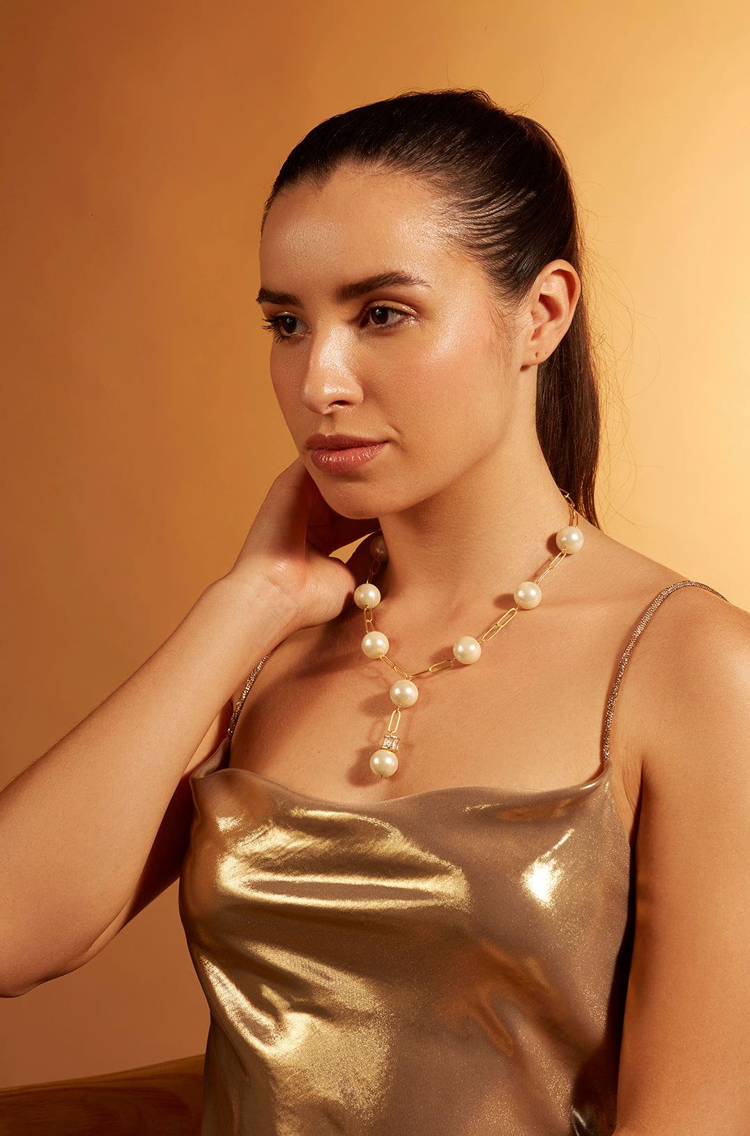 Cloud Pearl Lariat Necklace - Joules by Radhika 