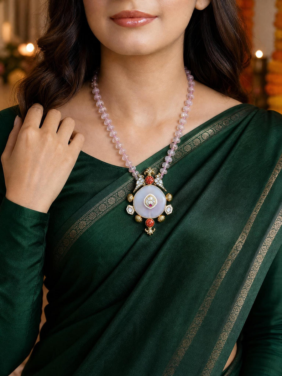 Blush Rose Medallion Necklace