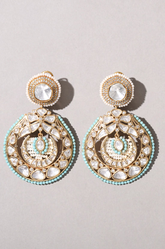 I Jewels 18k Rose Gold Plated Big Chandbali Earrings Glided With Kundan &  Pearl for Women (E2860RG) : Amazon.in: Fashion