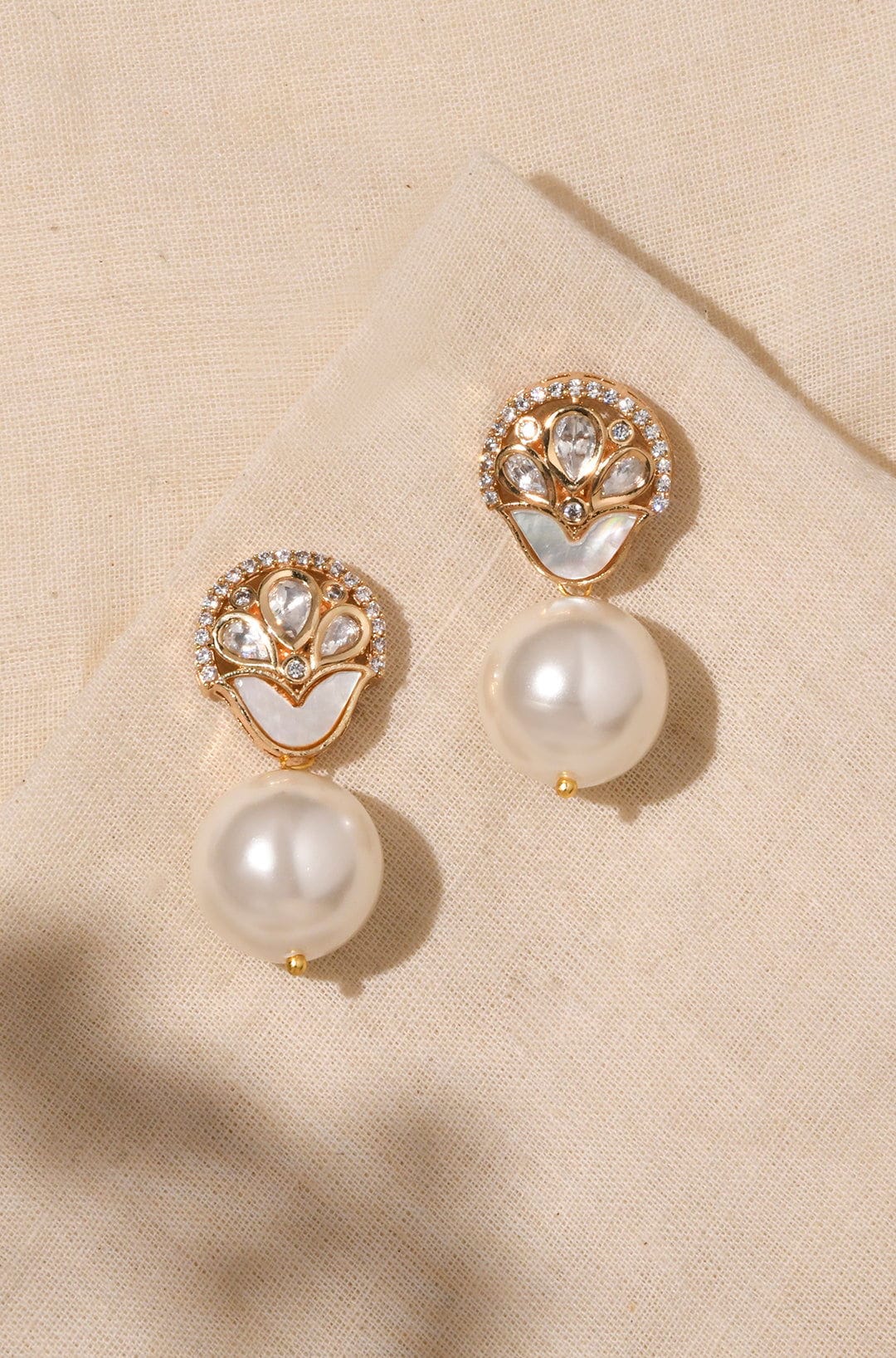 Ethereal White Pearl  Drop Earrings - Joules by Radhika 