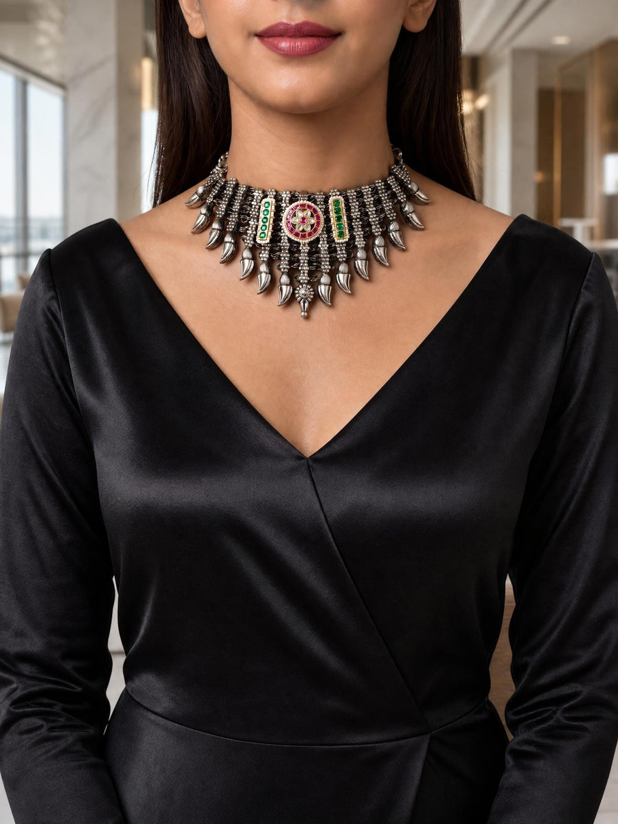 Velisha Oxidised Necklace