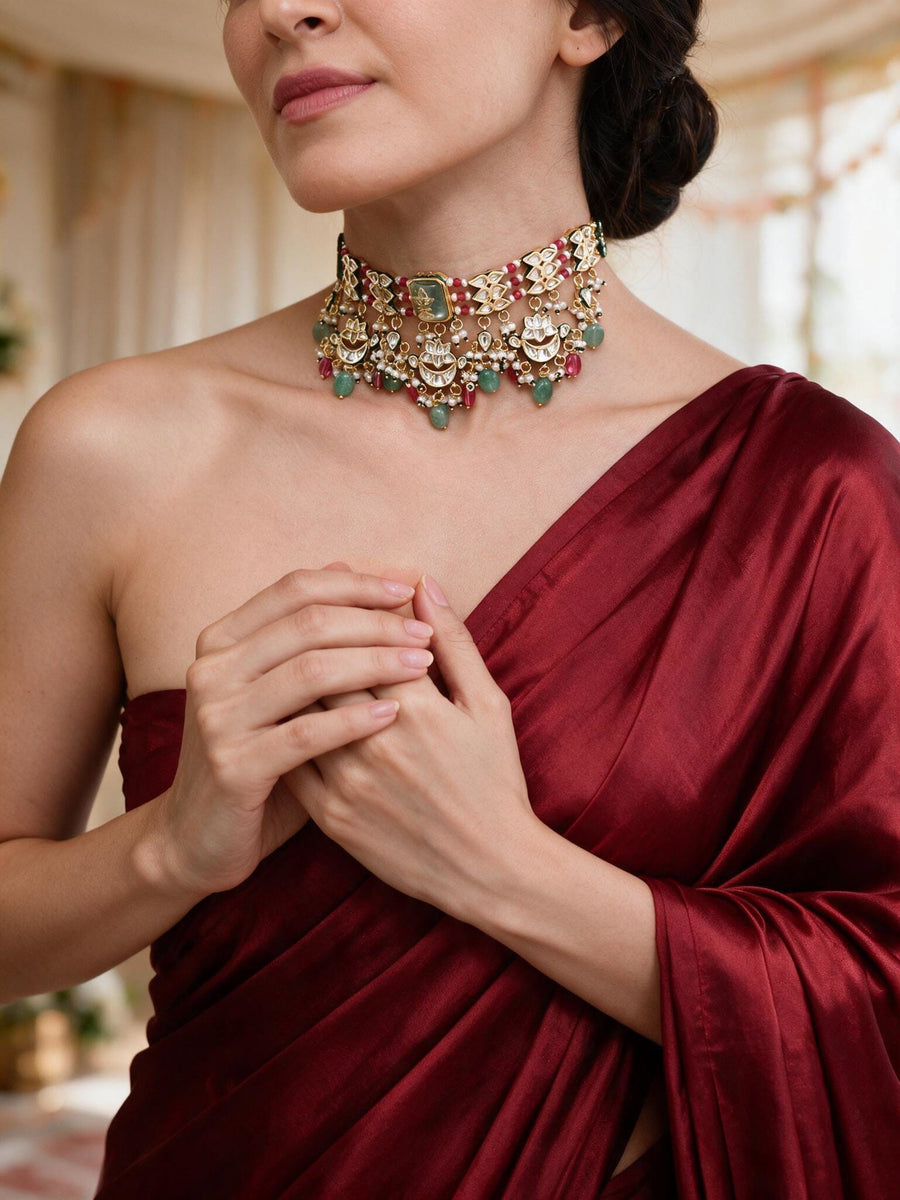 Crescent Multicolour Necklace Set