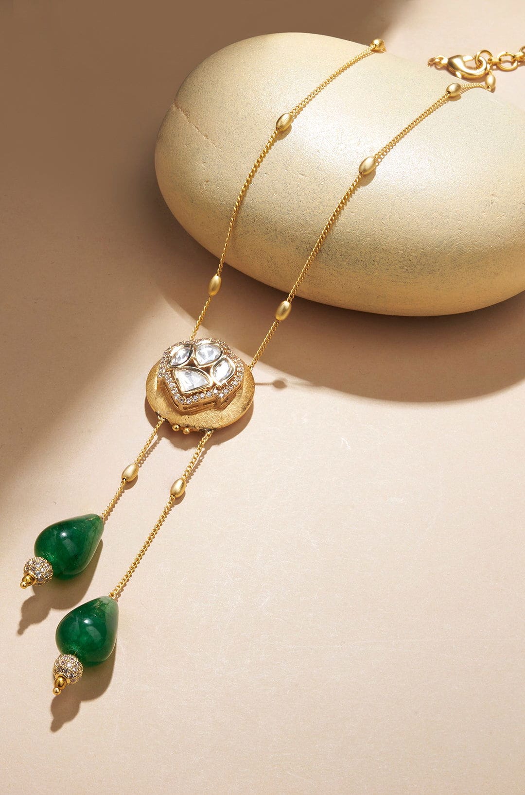 Harmonious Polki Tassel Necklace - Joules by Radhika 