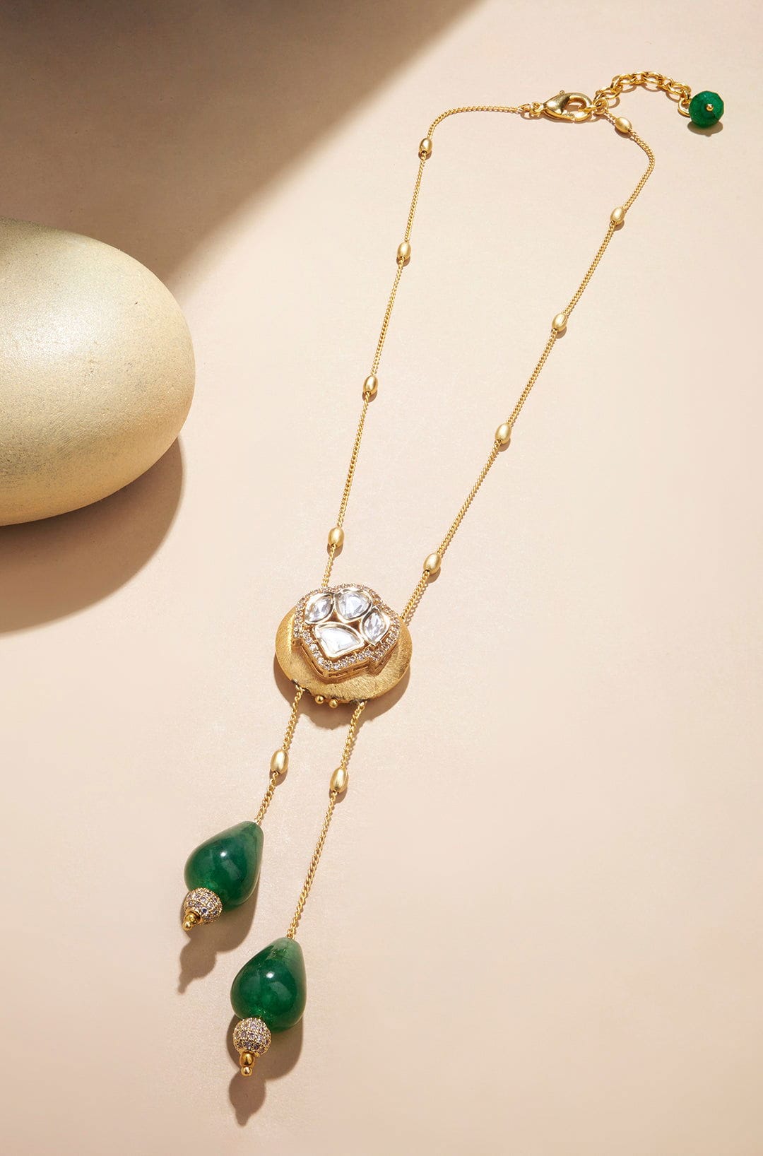 Harmonious Polki Tassel Necklace - Joules by Radhika 