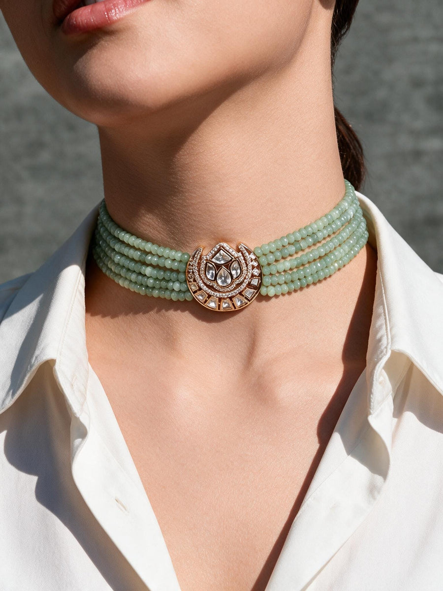 Glitzy Choker With Earrings
