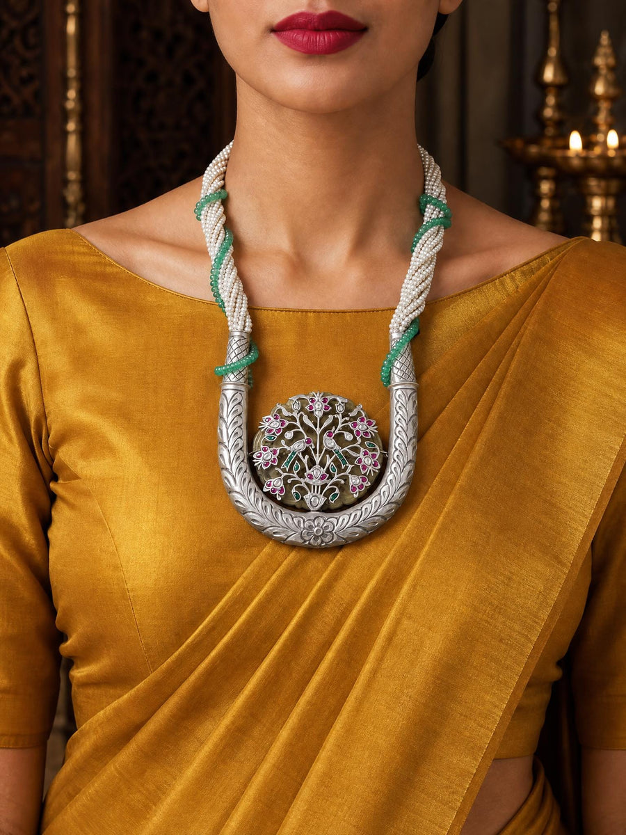 Elavira Oxidised Necklace