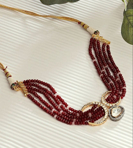 Load image into Gallery viewer, Royal Red Polki Choker necklace
