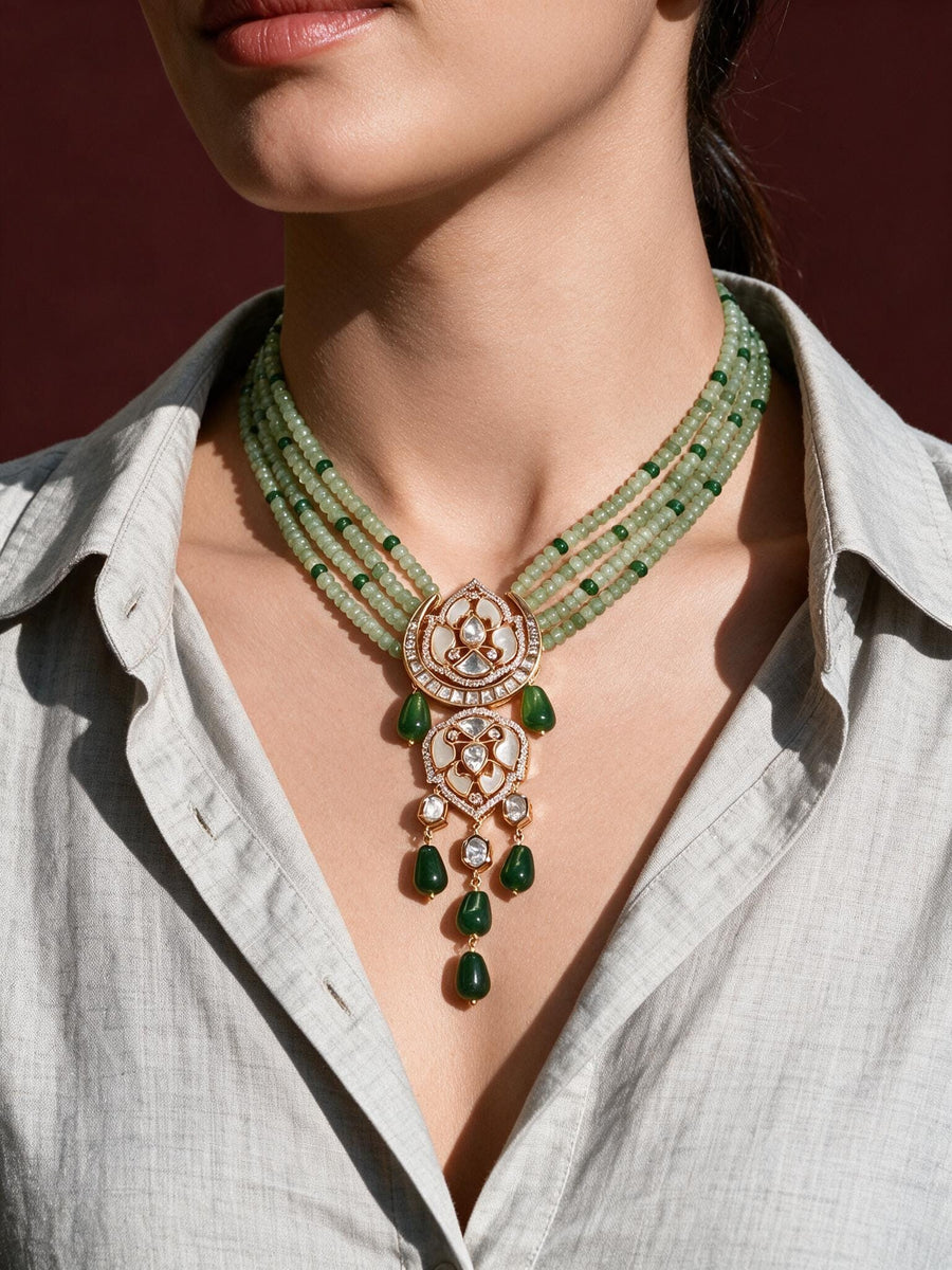 Beryllium Necklace With Earrings