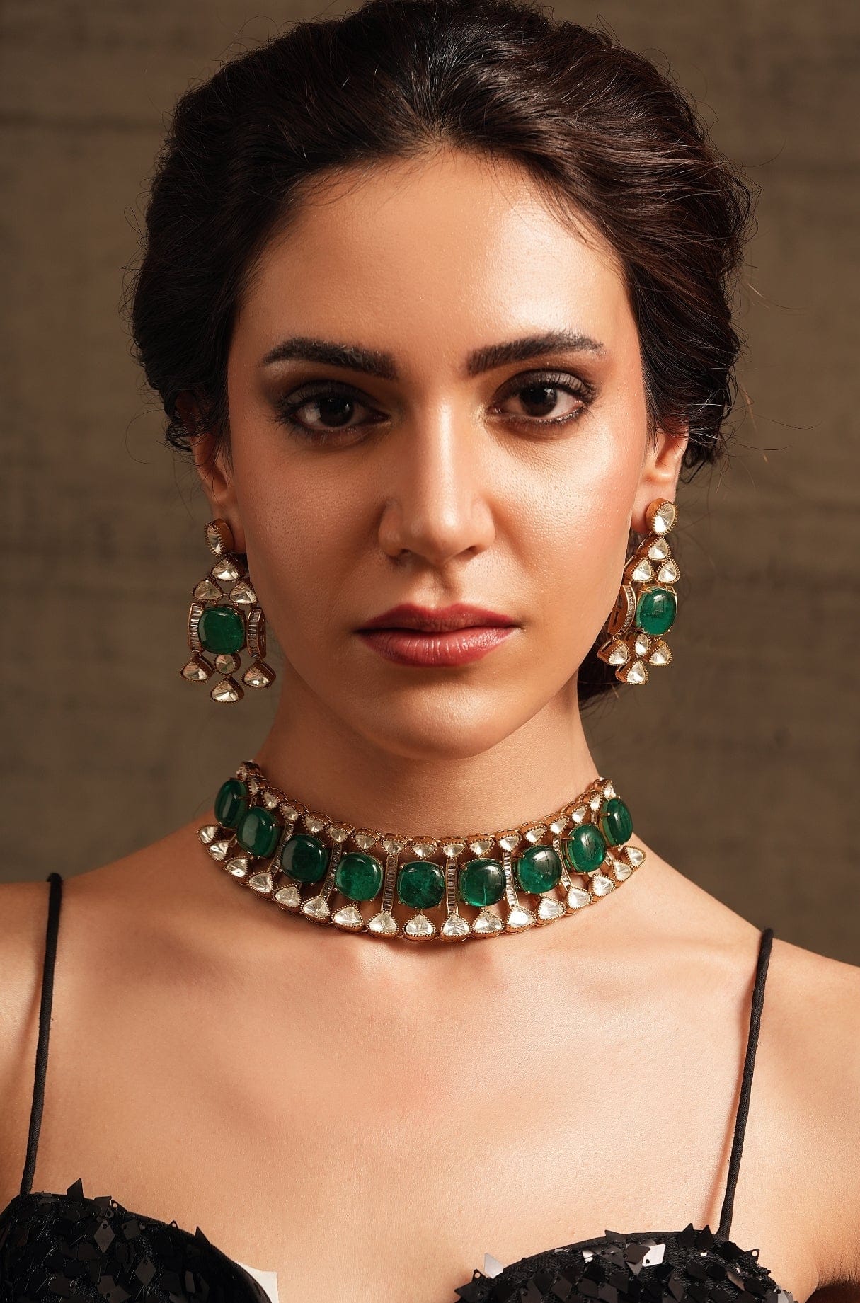 Indo Chic Green Choker Set - Joules by Radhika 