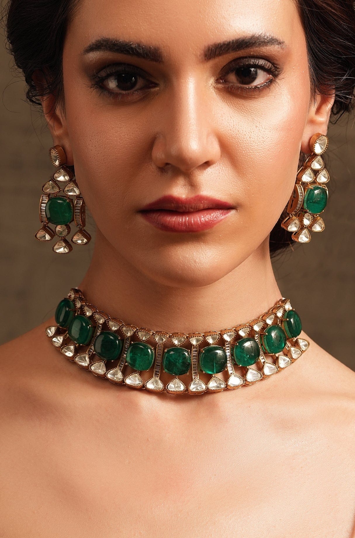 Indo Chic Green Choker Set - Joules by Radhika 