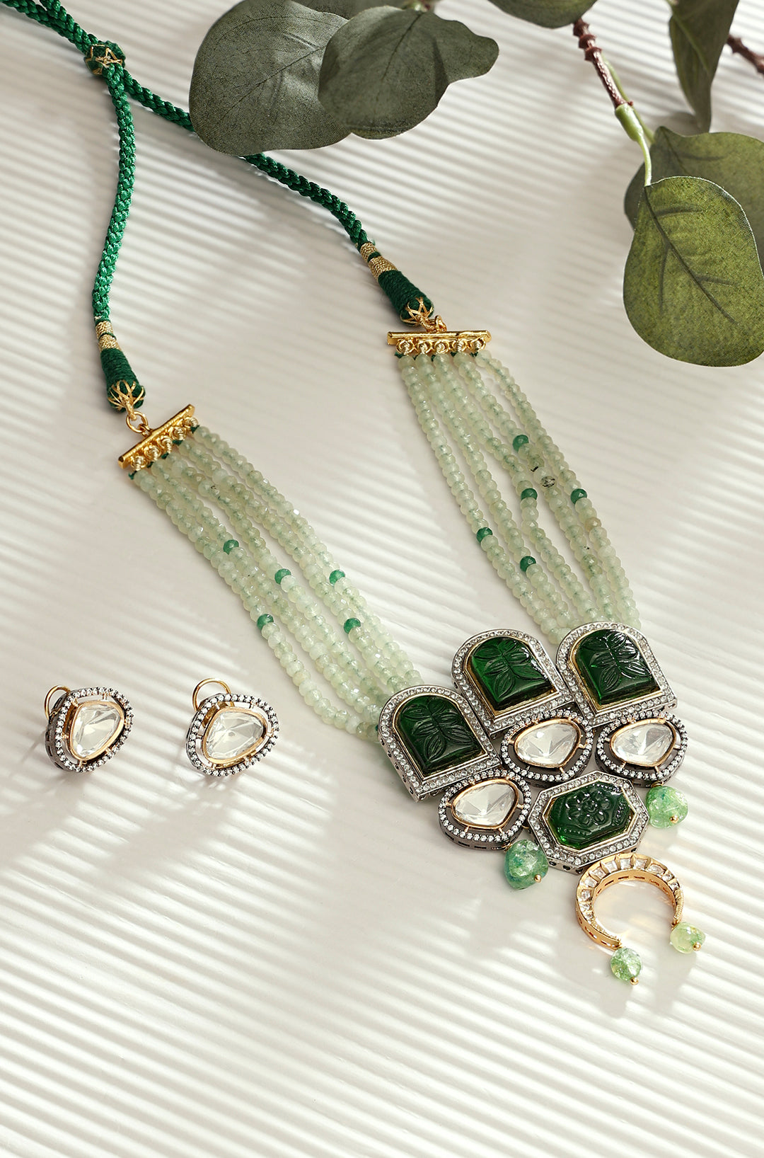 Load image into Gallery viewer, Classic Green Necklace Set - Joules by Radhika
