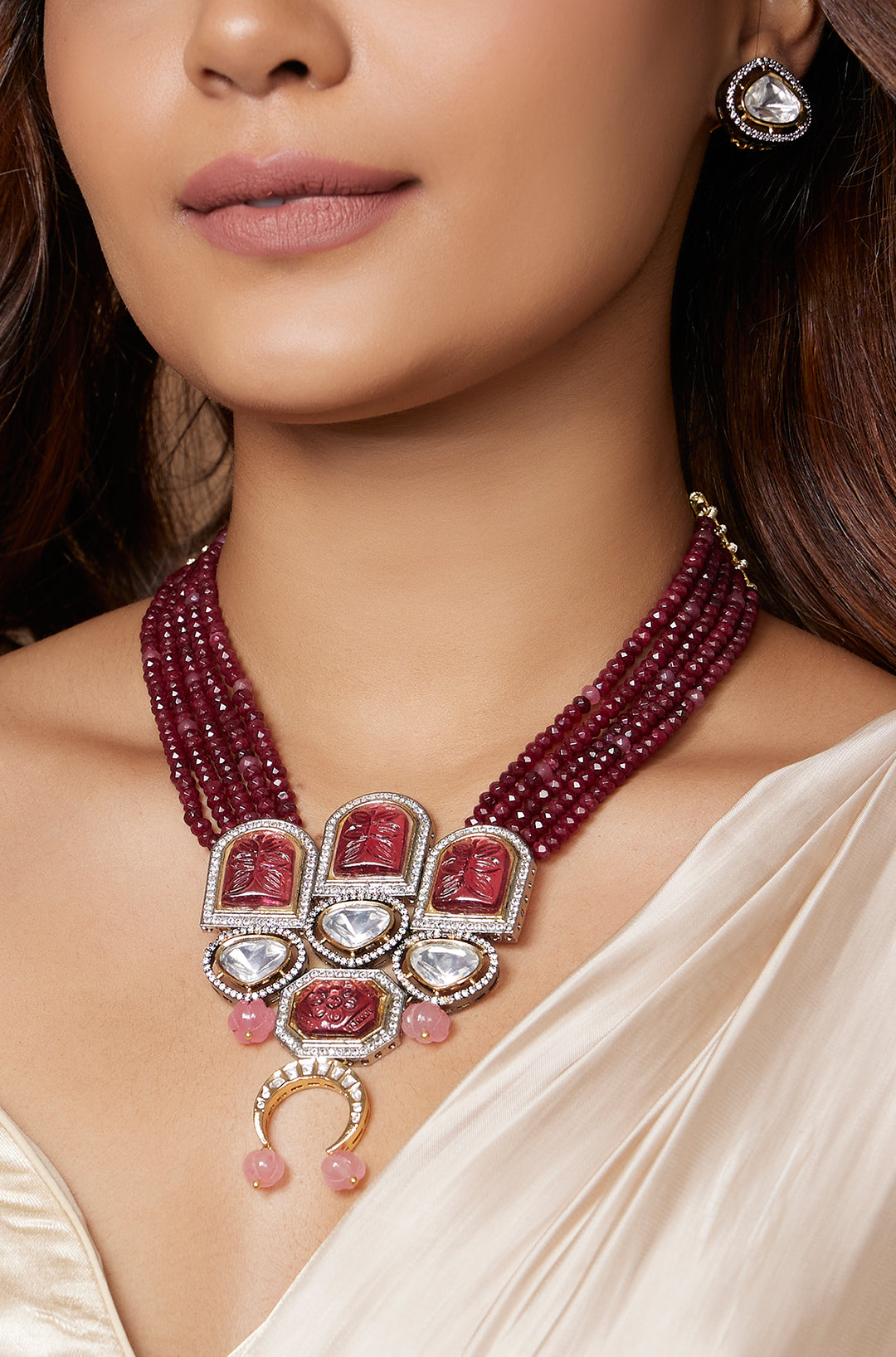 Royal Red Antique Necklace Set - Joules by Radhika