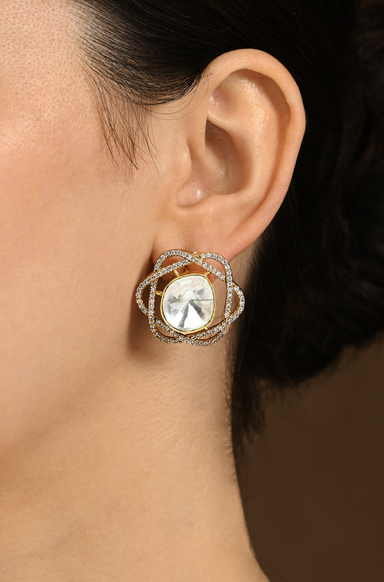Load image into Gallery viewer, Mesmerizing Polki Stud Earrings
