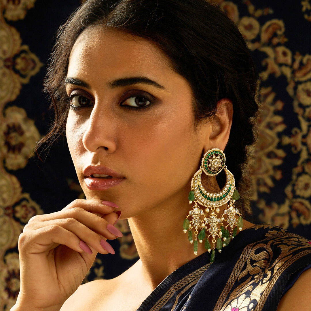 Emerald Enchantment Chaandbali - Joules by Radhika 