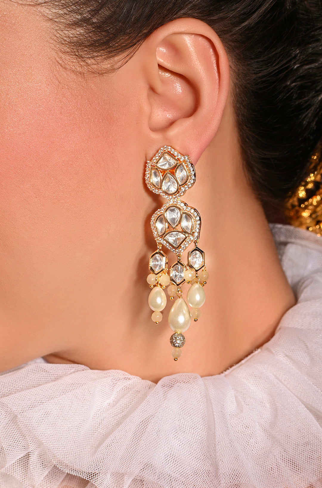 Gleamful Golden Dangler Earrings