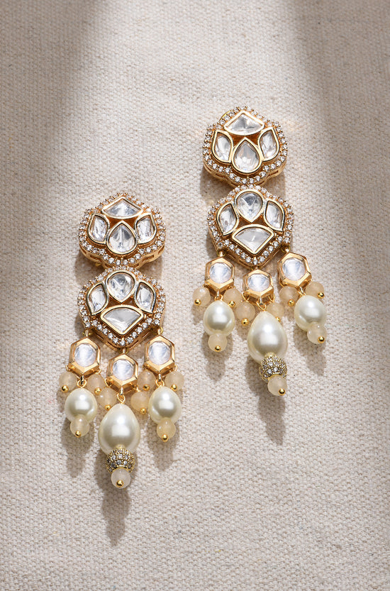 Gleamful Golden Dangler Earrings