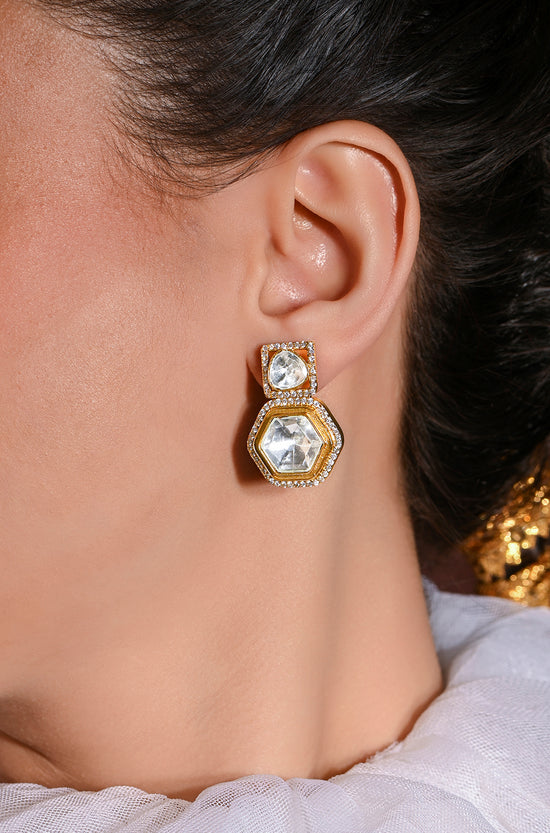 Golden Glam Stud Earrings
