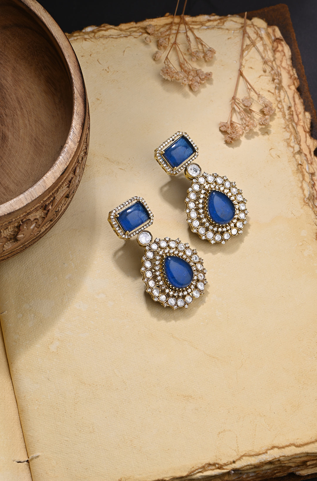 Bedazzling Blue Dangler Earrings