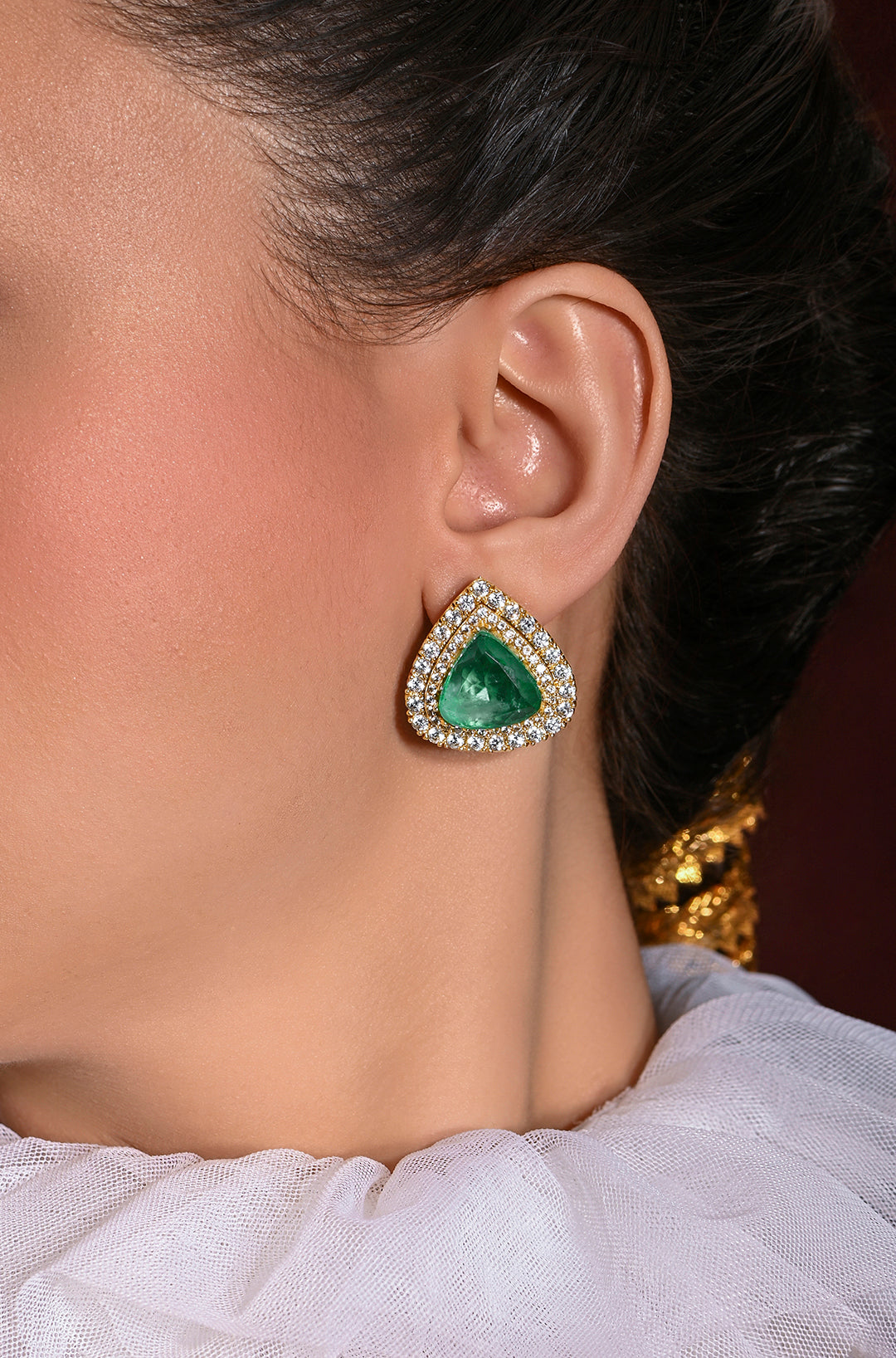 Effulgent Green Stud Earrings