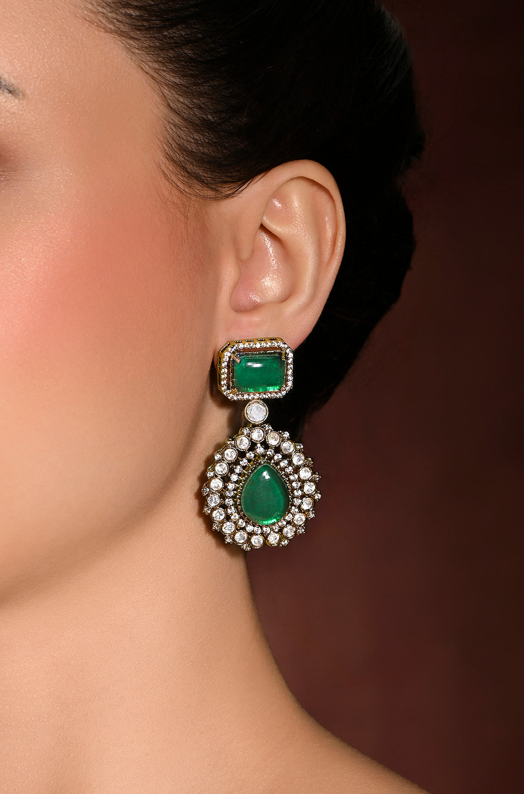 Chromatic Green Dangler Earrings