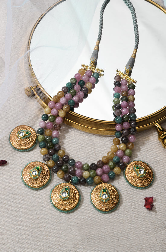 Lustrous Multi-Colour Beaded Necklace