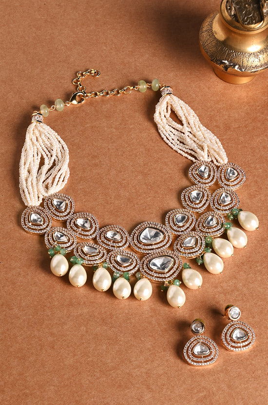 Shimmery Necklace With Earrings