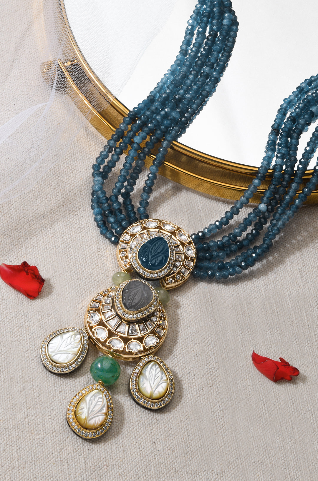 Azure Blue Beaded Necklace