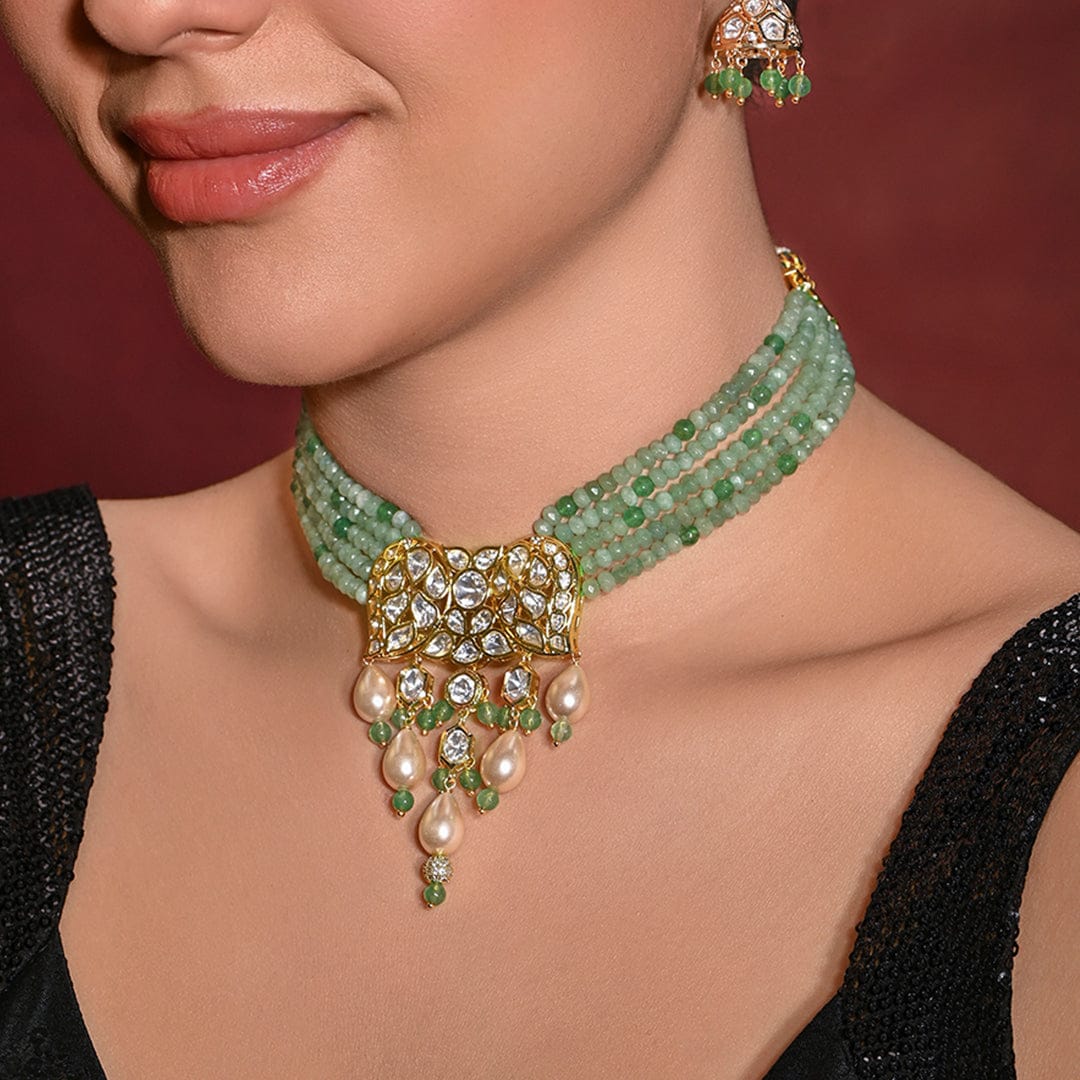 Chic Choker With Earrings Stylish & Elegant Jewelry Set