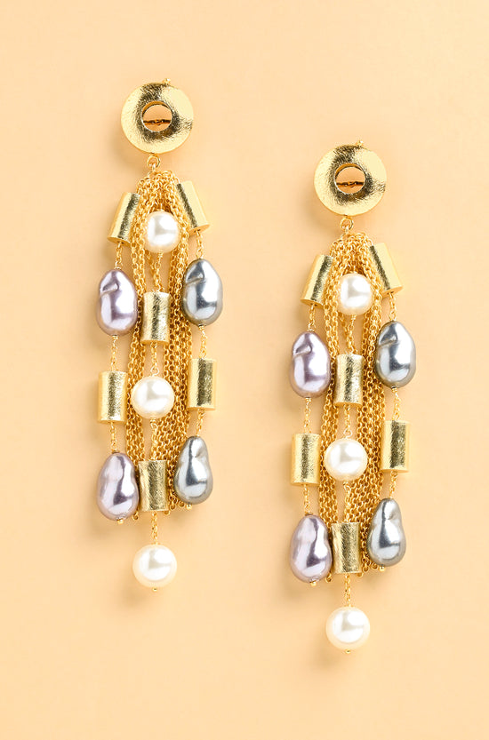 Load image into Gallery viewer, Pearl Shower Drop Earrings
