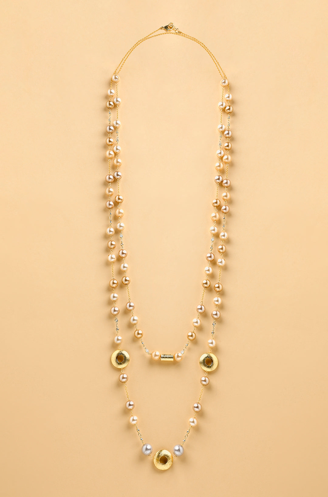 Load image into Gallery viewer, Gold Pearl Beaded  Sautoir
